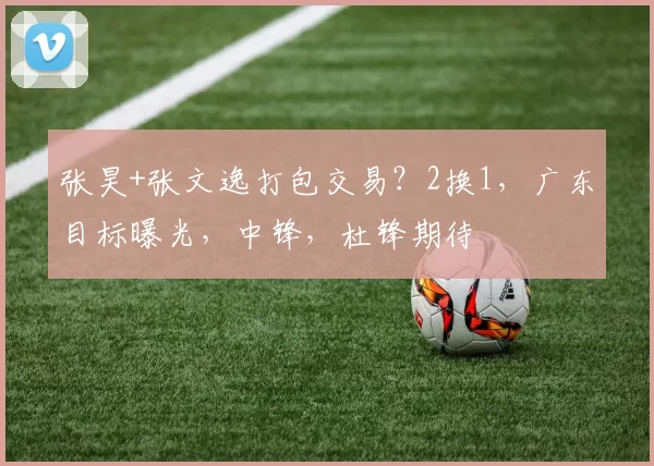 张昊+张文逸打包交易?2换1,广东目标曝光,中锋,杜锋期待